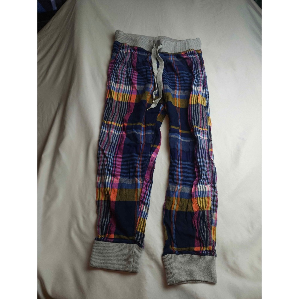 Aerie Plaid Pajama Jogger Pants Navy Pink‎ Yellow Lounge Sleepwear Womens Medium